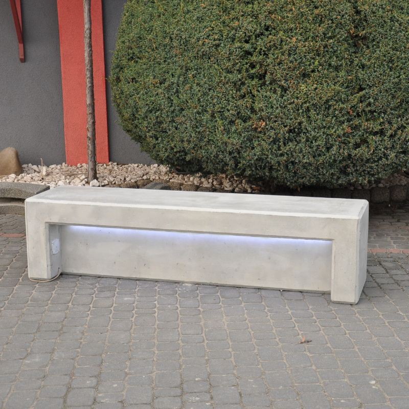 Ławka z betonu archit. LED