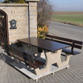 Ławostół betonowy z oparciem kod: 504 z op.