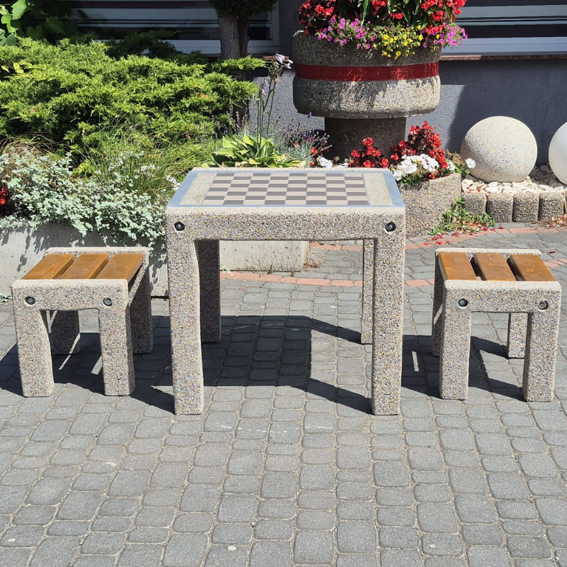 Betonowy stół do gry z taboretami kod: 525B
