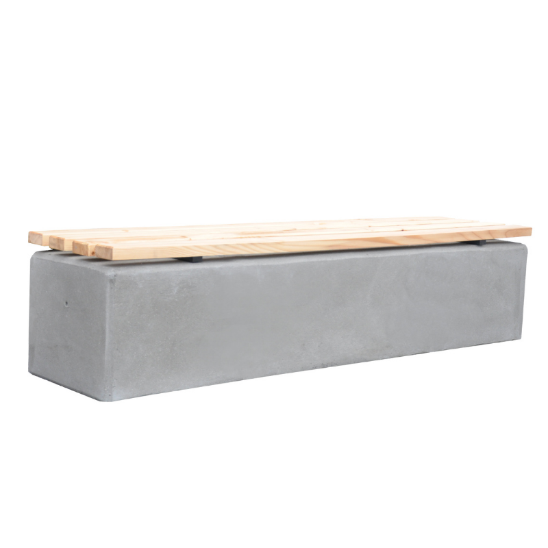 Ławka betonowo-drewniana